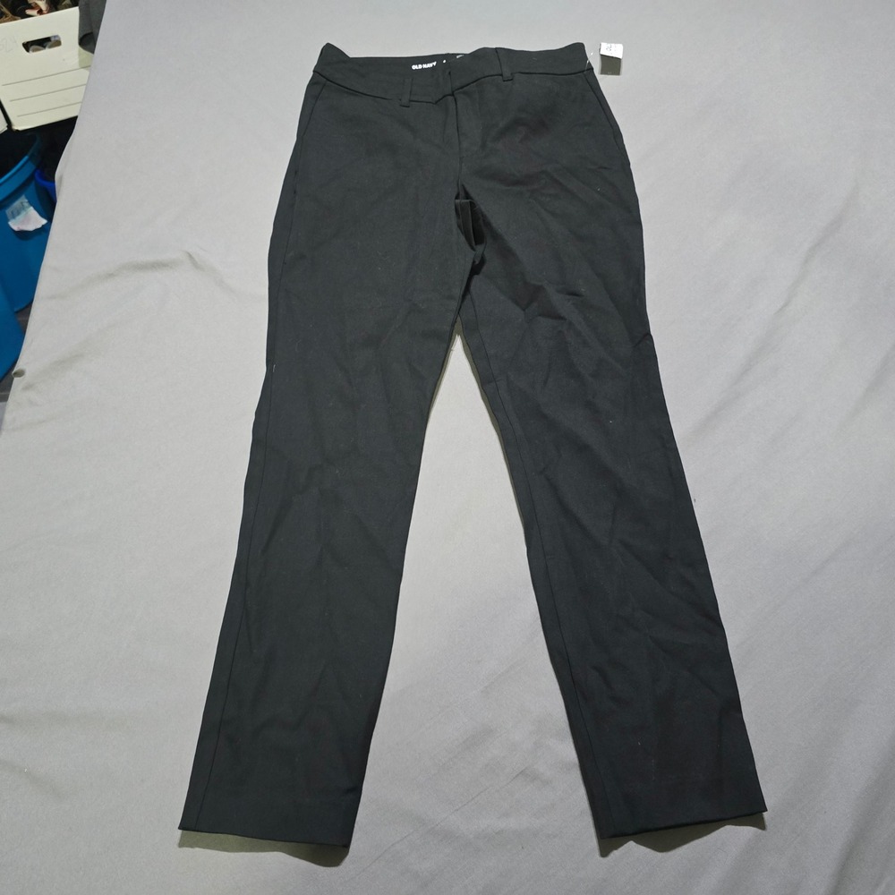 Old Navy Pixie Ankle Pants Women 4 Black High Rise Secret-Smooth Pockets
